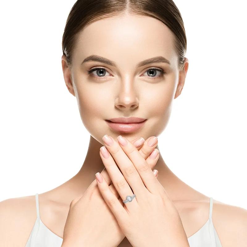 Lab Created White Sapphire Ring Set in Sterling Silver – Image 4 of 4