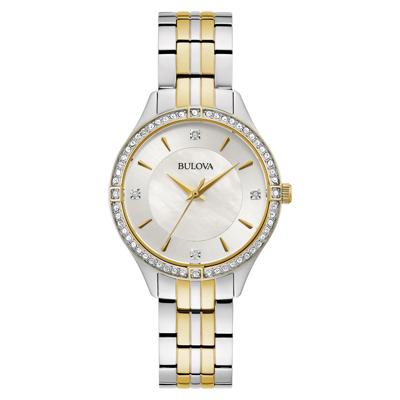 Ladies Crystal Watch in Two-Tone Stainless Steel