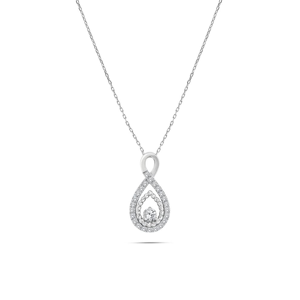 Diamond Pear-Shaped Pendant Necklace in 10K White Gold (1 ct. tw.) – Image 1 of 4