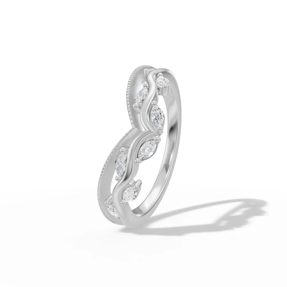 Lab Grown Diamond Marquise Contour Anniversary Band in 10K White Gold (1/4 ct. tw.) – Image 4 of 4