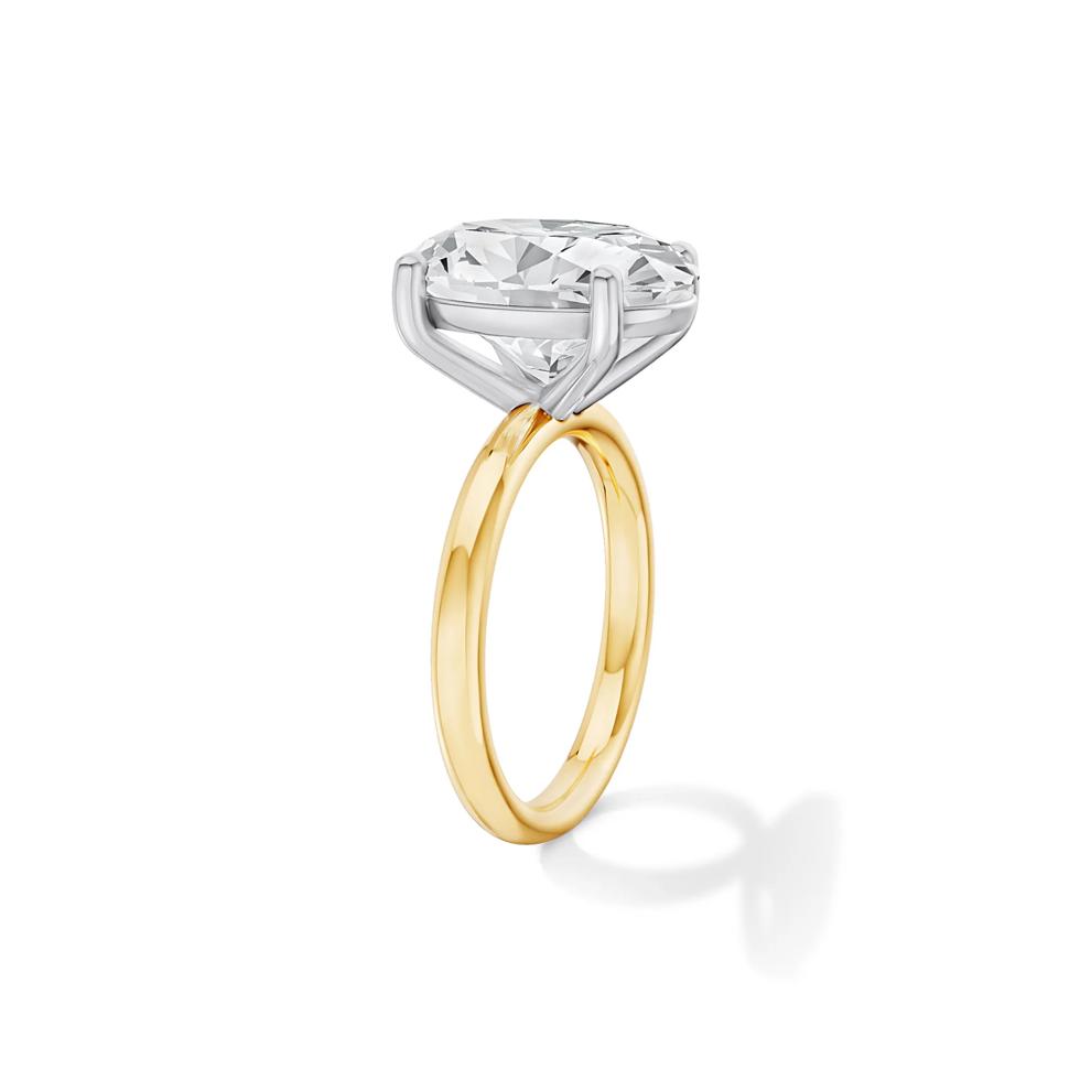 Lab Grown Diamond Oval Solitaire Engagement Ring in 14K Yellow &amp; White Gold (6 ct. tw.) – Image 4 of 4