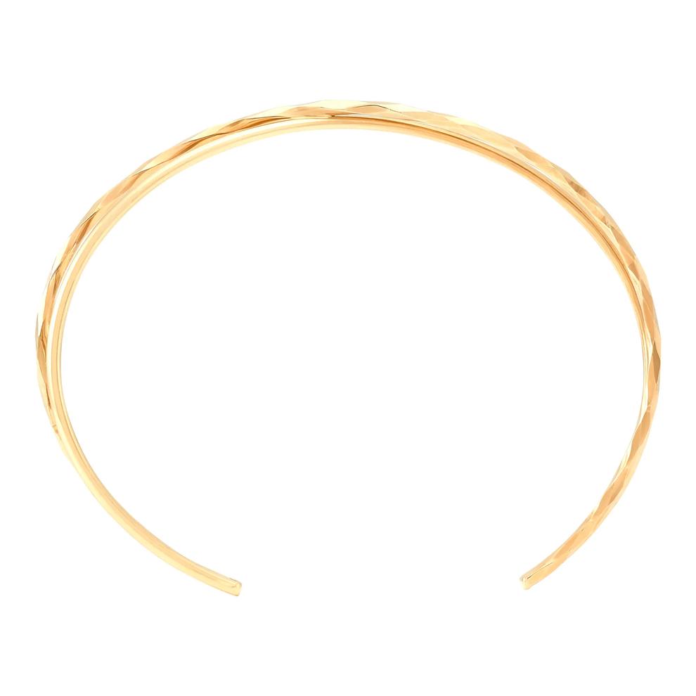 Criss Cross Open Bangle in 10K Yellow Gold, 6.75" – Image 2 of 2