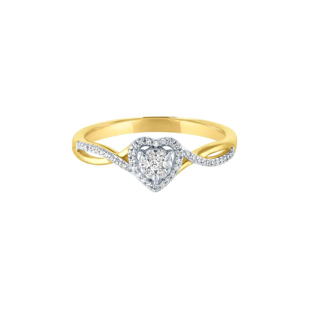 1/8 ct. tw. Diamond Heart Promise Ring in 10K Yellow Gold – Image 1 of 3