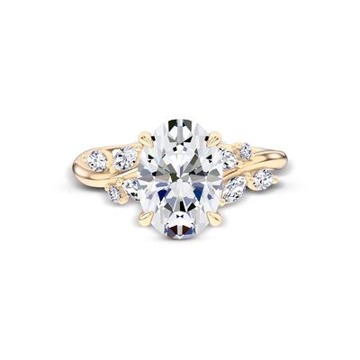 Lab Grown Diamond Oval Center Engagement Ring in 14K Yellow Gold (3 1/3 ct. tw.)