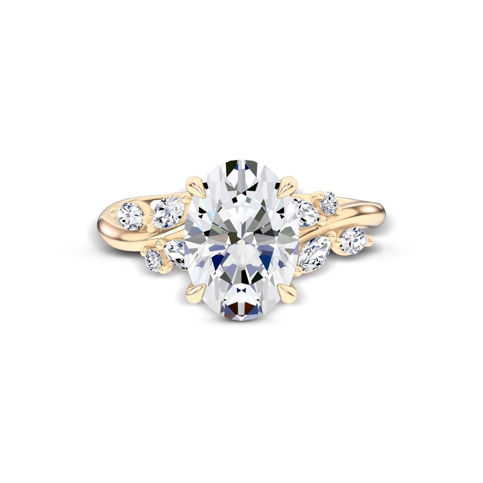 Lab Grown Diamond Oval Center Engagement Ring in 14K Yellow Gold (3 1/3 ct. tw.) – Image 1 of 4