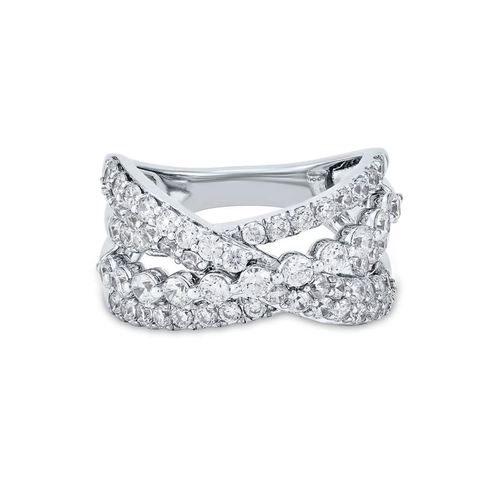 Lab-Grown Diamond Crossover Ring in 14K White Gold (1 3/4 ct. tw.) – Image 1 of 3