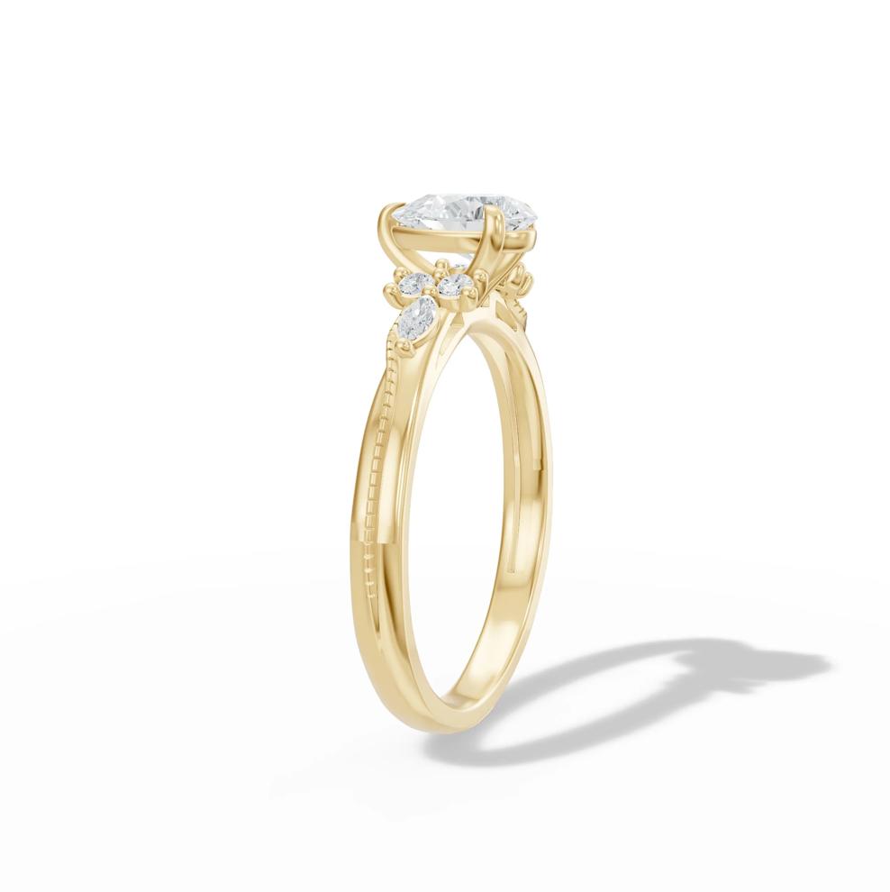 Diamond Pear-Shaped Center Engagement Ring in 14K Yellow Gold (5/8 ct. tw.) – Image 3 of 4