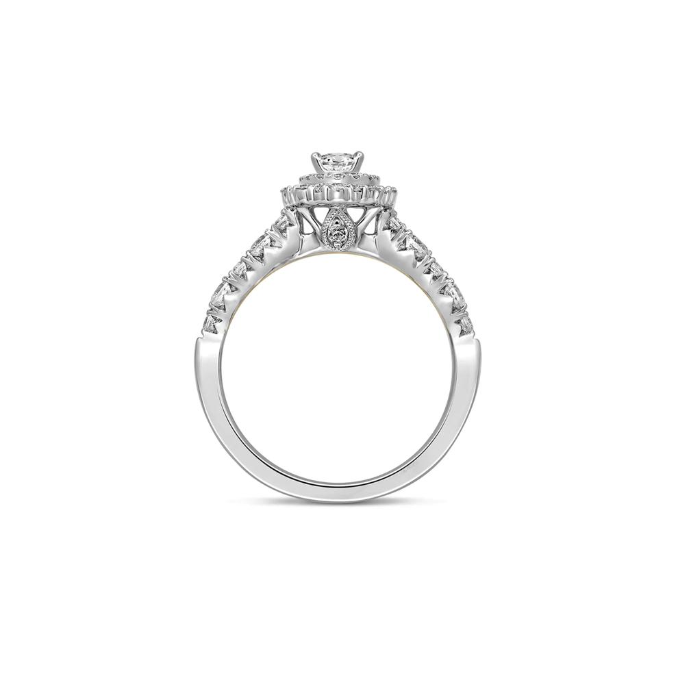 Oval Diamond Engagement Ring with Scalloped Band in 14K White Gold (1 ct. tw.) – Image 2 of 3