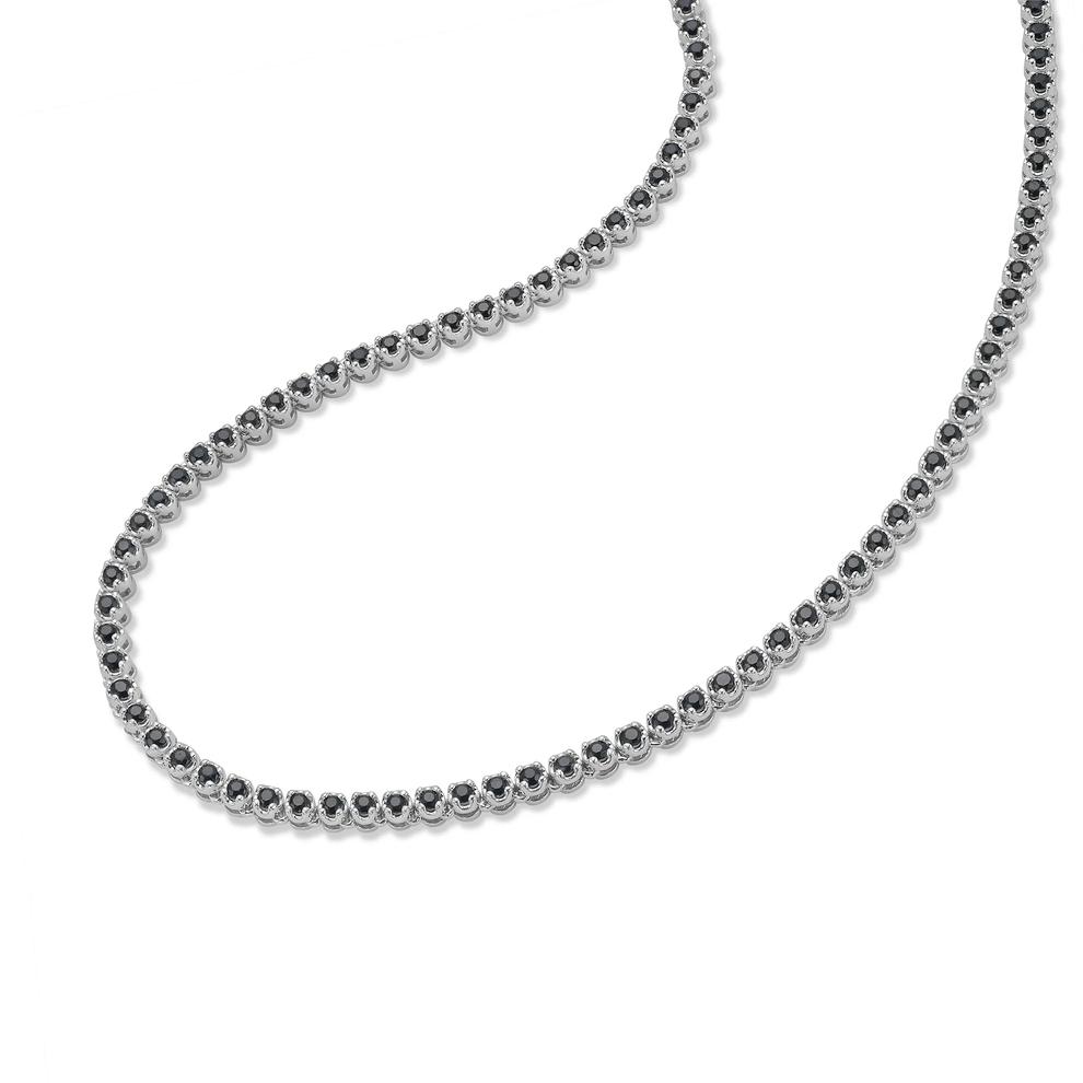 Men's Black Diamond Tennis Necklace in Black Rhodium-Plated Sterling Silver (5 ct. tw.) – Image 3 of 4