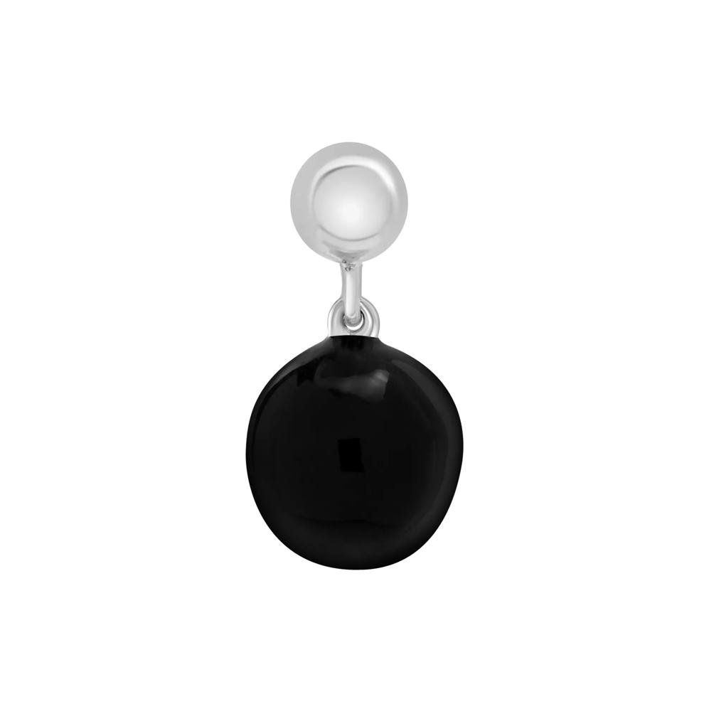 Black Enamel 8-Ball Bead Charm in Sterling Silver – Image 3 of 3