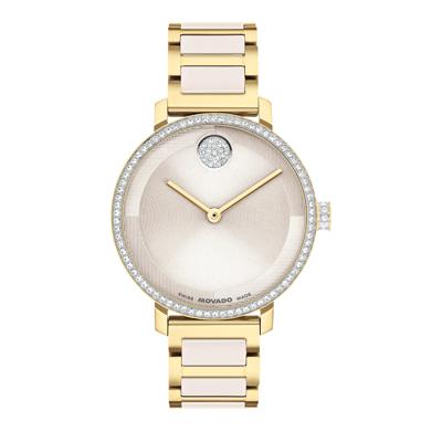 Ladies' Evolution Watch in Yellow Gold Tone Stainless Steel and Taupe Ceramic