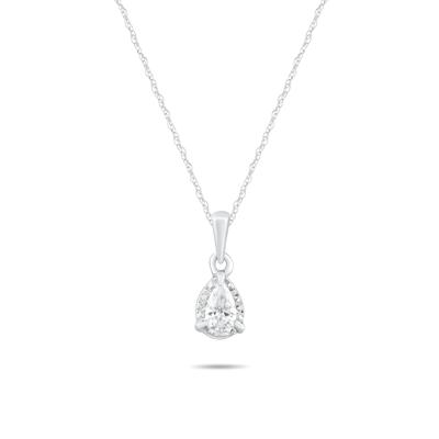 Lab Grown Diamond Pear-Shaped Illusion Pendant Necklace in 10K Gold