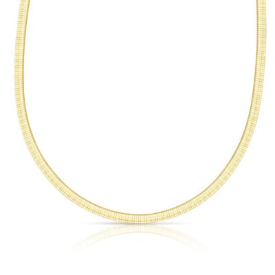 Reversible Omega Necklace in 14K Yellow & White Gold, 16"