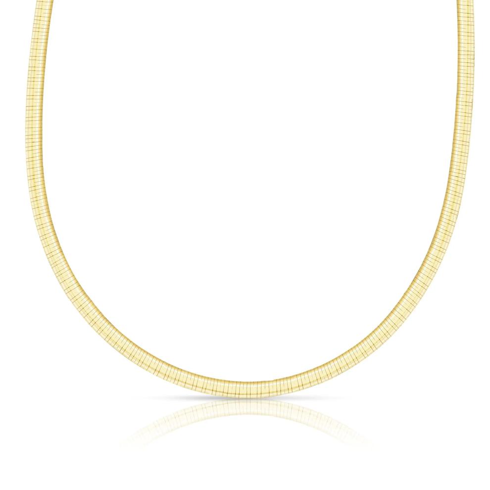 Reversible Omega Necklace in 14K Yellow &amp; White Gold, 16" – Image 1 of 6