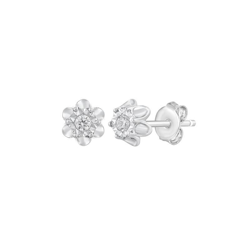 Diamond Accent Earrings in Sterling Silver – Image 1 of 2
