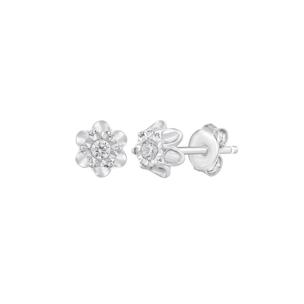 Diamond Accent Earrings in Sterling Silver – Image 1 of 2