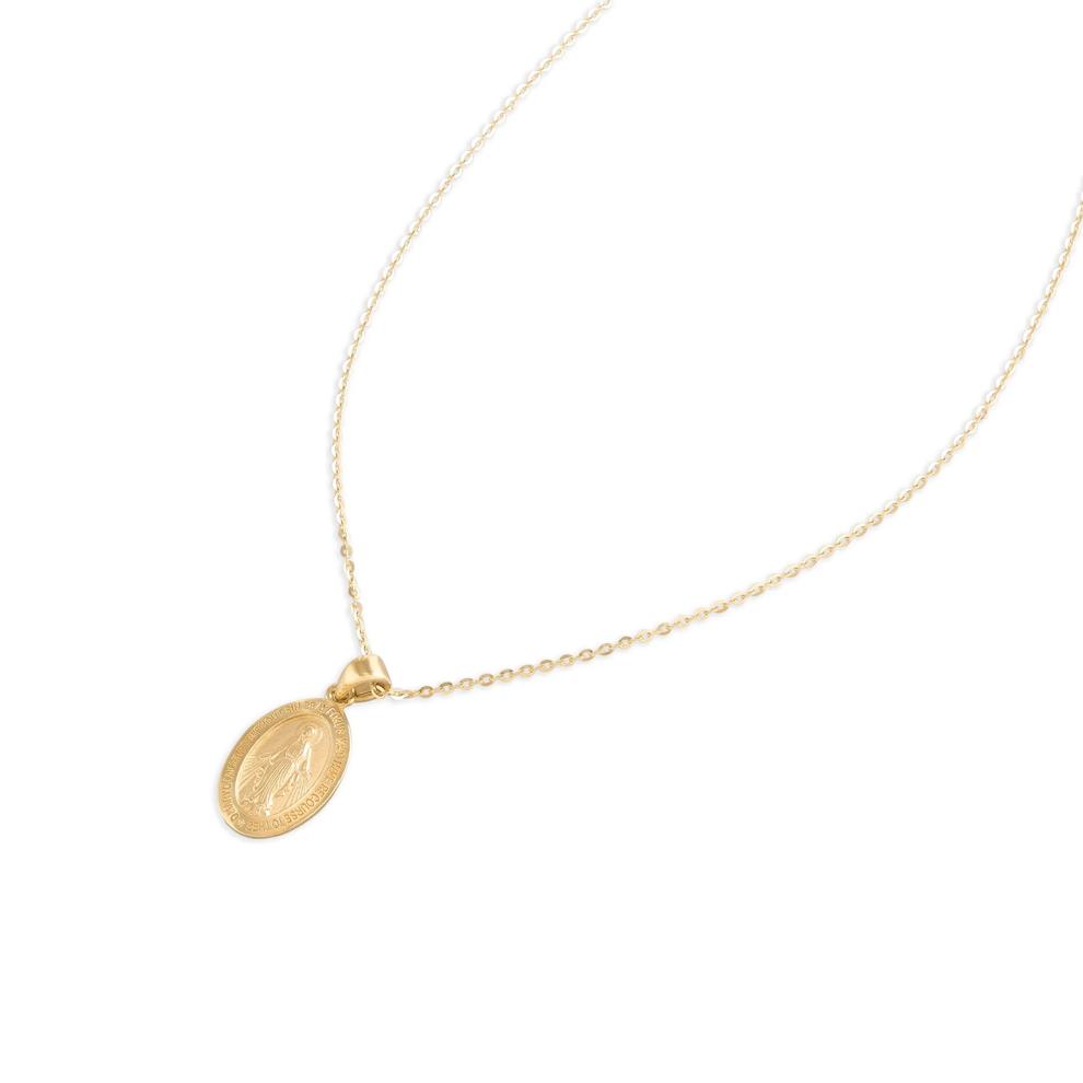 Miraculous Medal Pendant in 14K Yellow Gold – Image 4 of 4