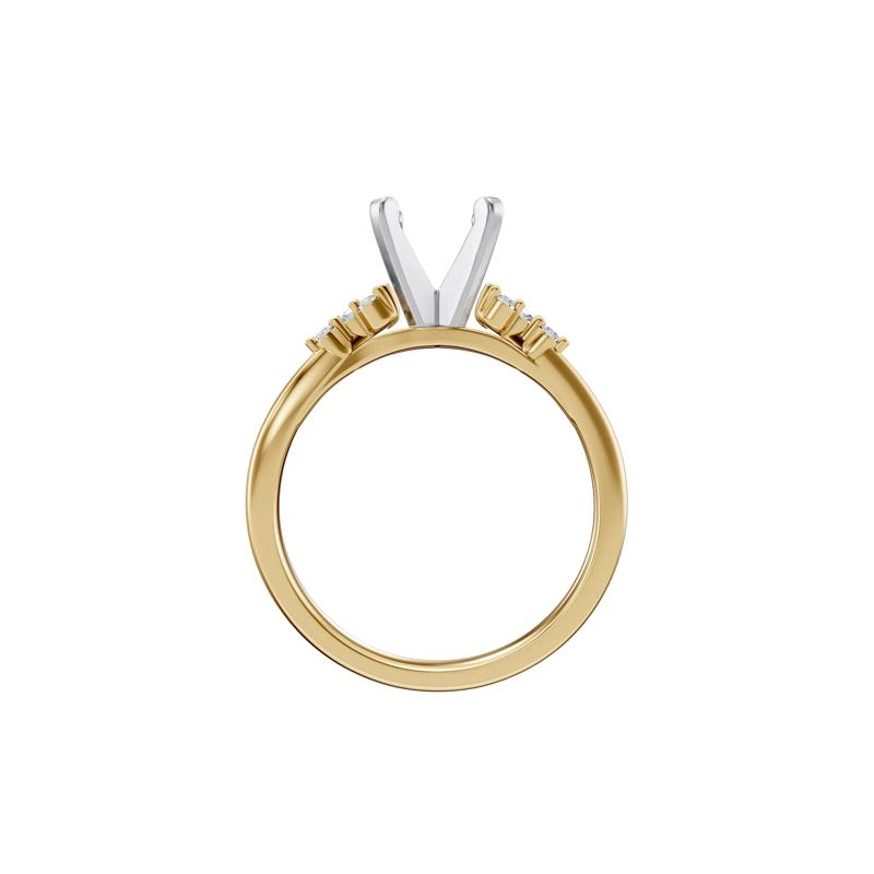  Diamond Semi-Mount Engagement Ring in 14K Yellow and White Gold &#40;1/10 ct. tw.&#41; &#40;Setting Only&#41; – Image 3 of 6