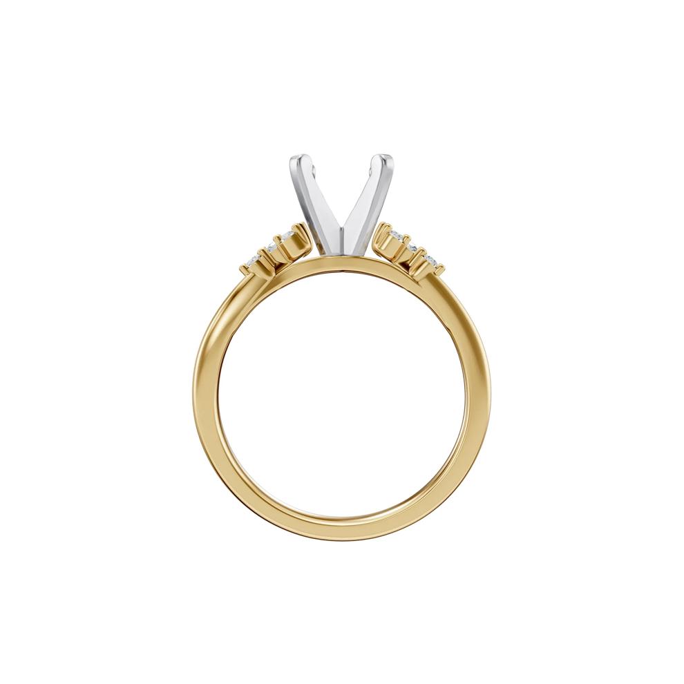  Diamond Semi-Mount Engagement Ring in 14K Yellow and White Gold (1/10 ct. tw.) (Setting Only) – Image 3 of 6