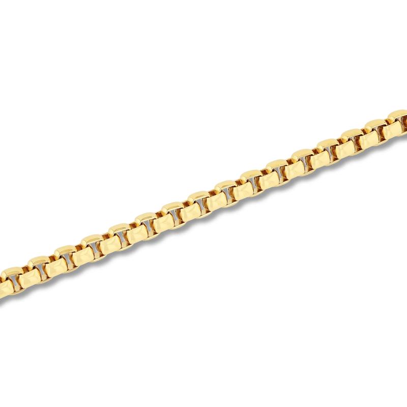 Round Box Link Bracelet in Yellow Ion-Plated Stainless Steel, 6.5MM, 9&rdquo; – Image 2 of 3