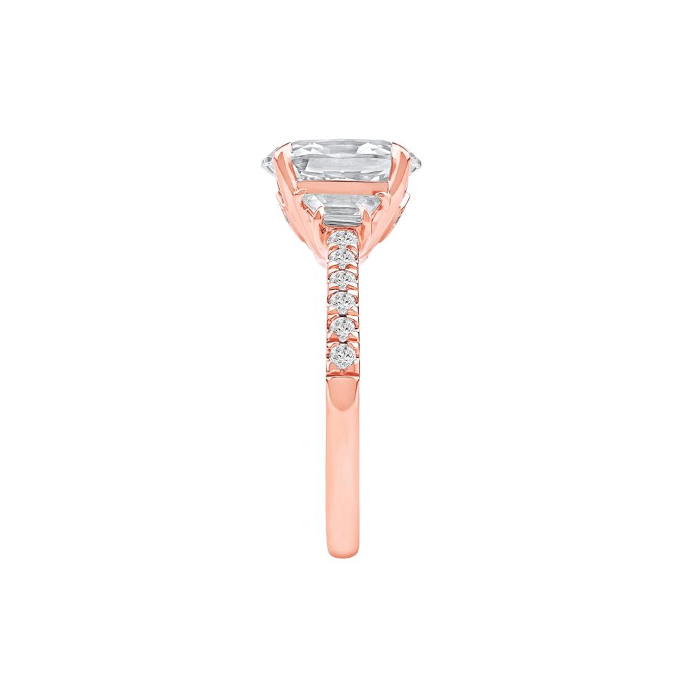 Khai Lab Grown Diamond Oval Engagement Ring in 14K Rose Gold (2 3/4 ct. tw.) – Image 3 of 5