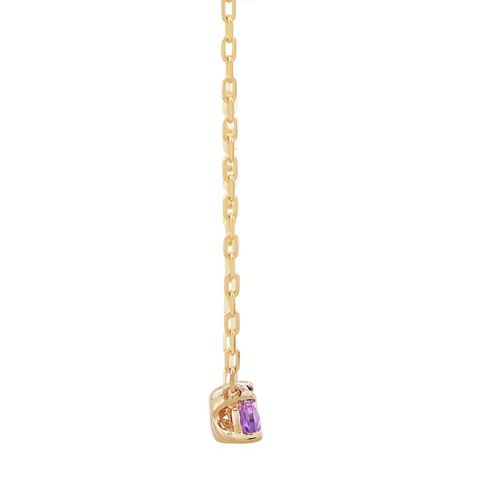 Amethyst Toi et Moi Necklace in 10K Yellow Gold – Image 2 of 3