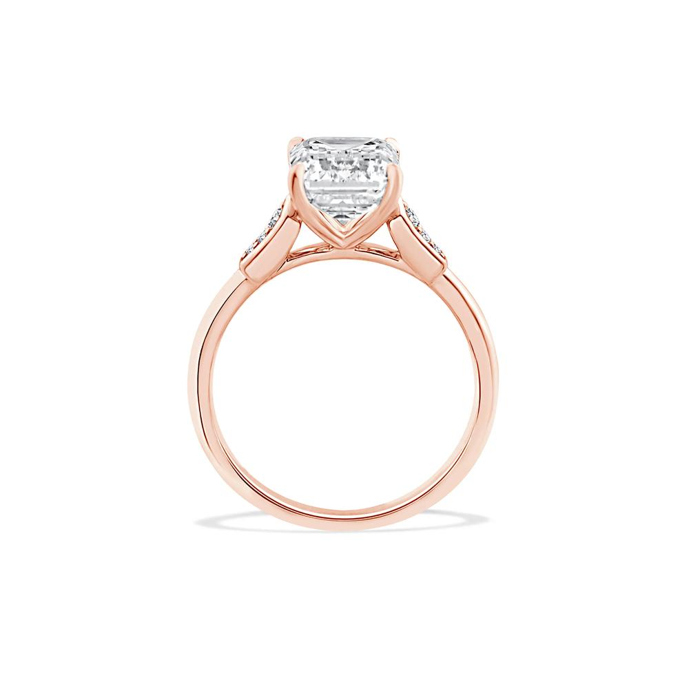 Lab Grown Diamond Emerald-Cut Engagement Ring in 14K Rose Gold (3 ct. tw.) – Image 2 of 4