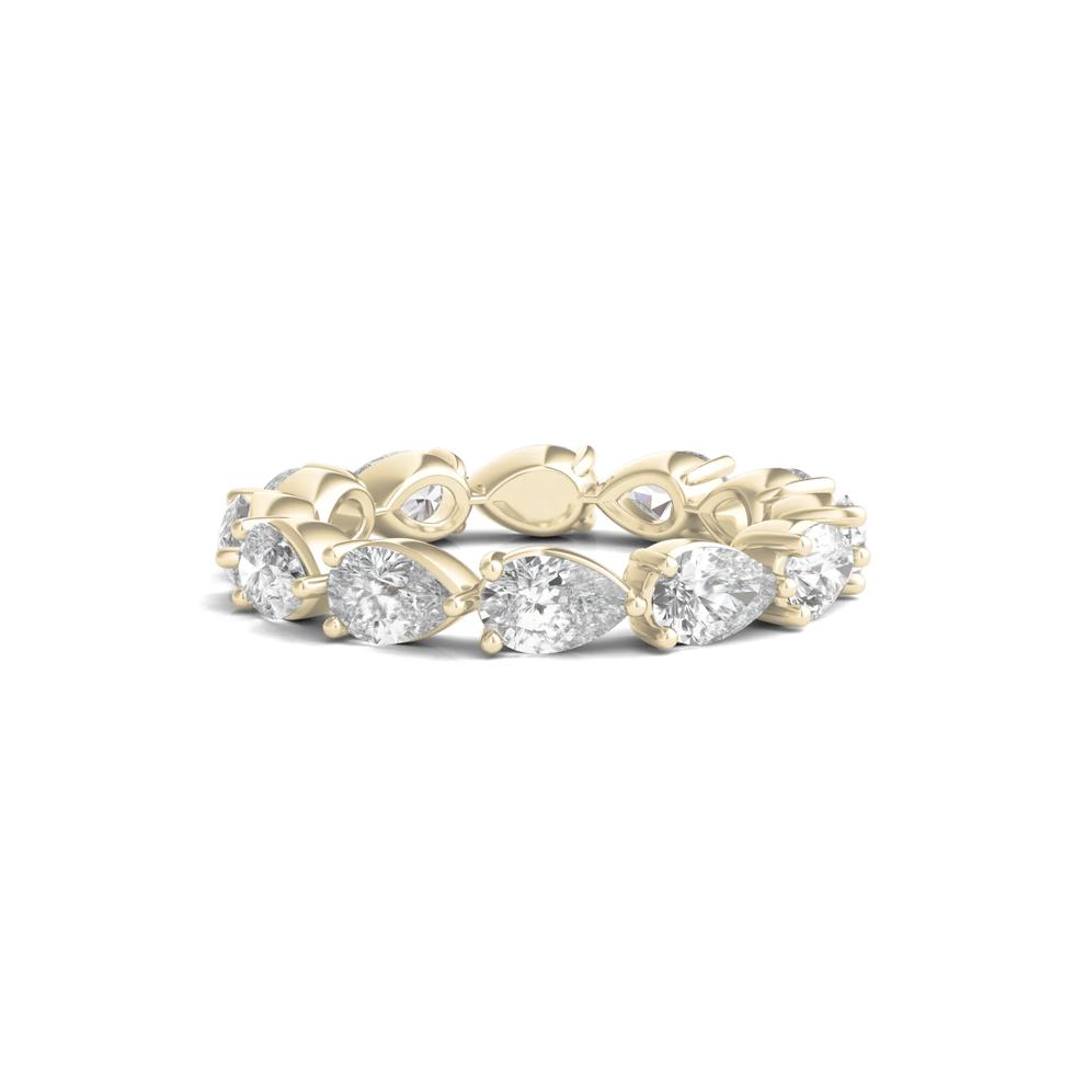 Pear-Cut Lab Grown Diamond Eternity Band in 14k Yellow Gold (4 ct. tw.) – Image 1 of 3