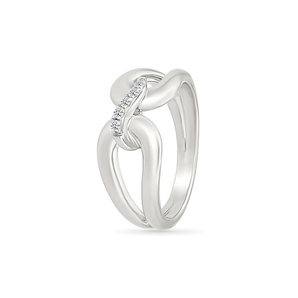 Diamond Accent Link Ring in Sterling Silver – Image 5 of 5
