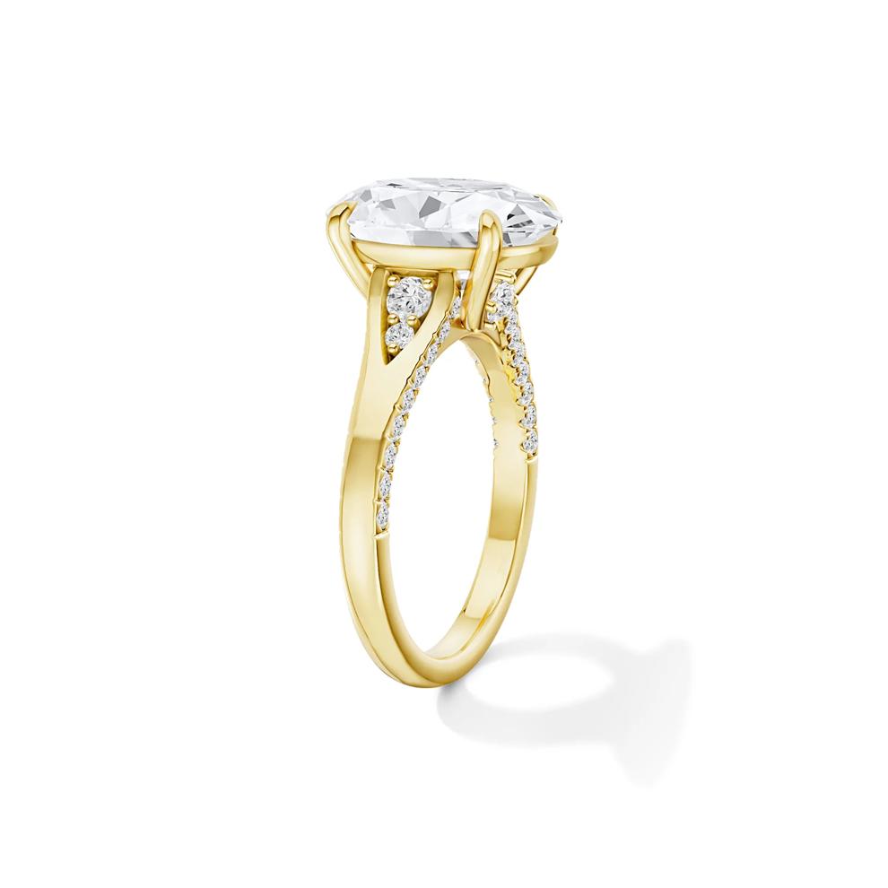 Lab Grown Diamond Oval Center Engagement Ring in 14K Yellow Gold (4 1/2 ct. tw.) – Image 4 of 4