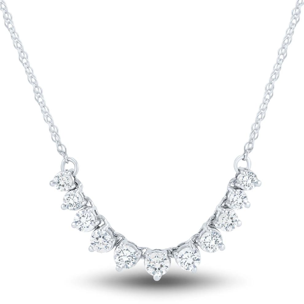Lab Grown Diamond Graduated Smile Necklace in 14K Gold – Image 1 of 2