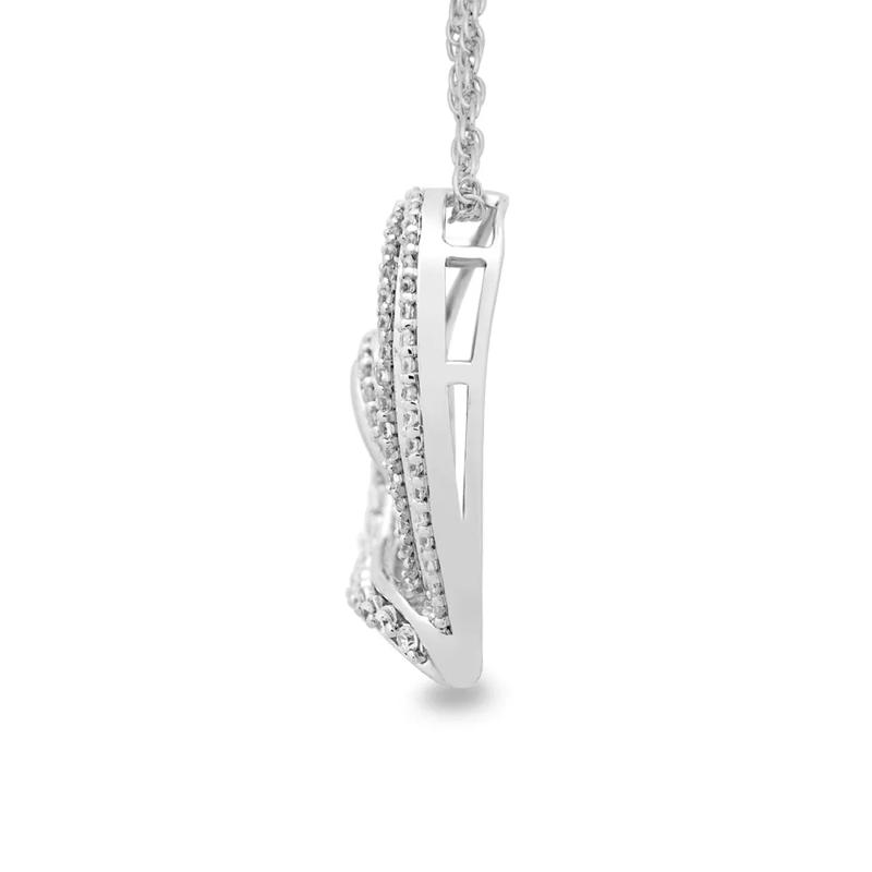 Diamond Loop Heart Pendant in 10K White Gold &#40;1/4 ct. tw.&#41; – Image 2 of 2