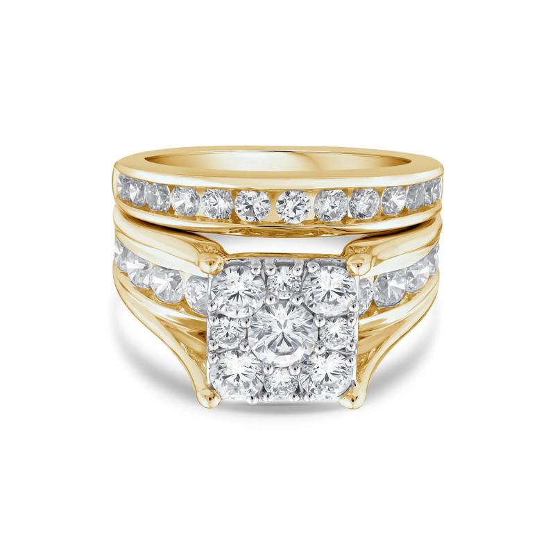 Composite Lab Grown Diamond Engagement Set in 10K Yellow Gold &#40;3 ct. tw.&#41; – Image 1 of 3