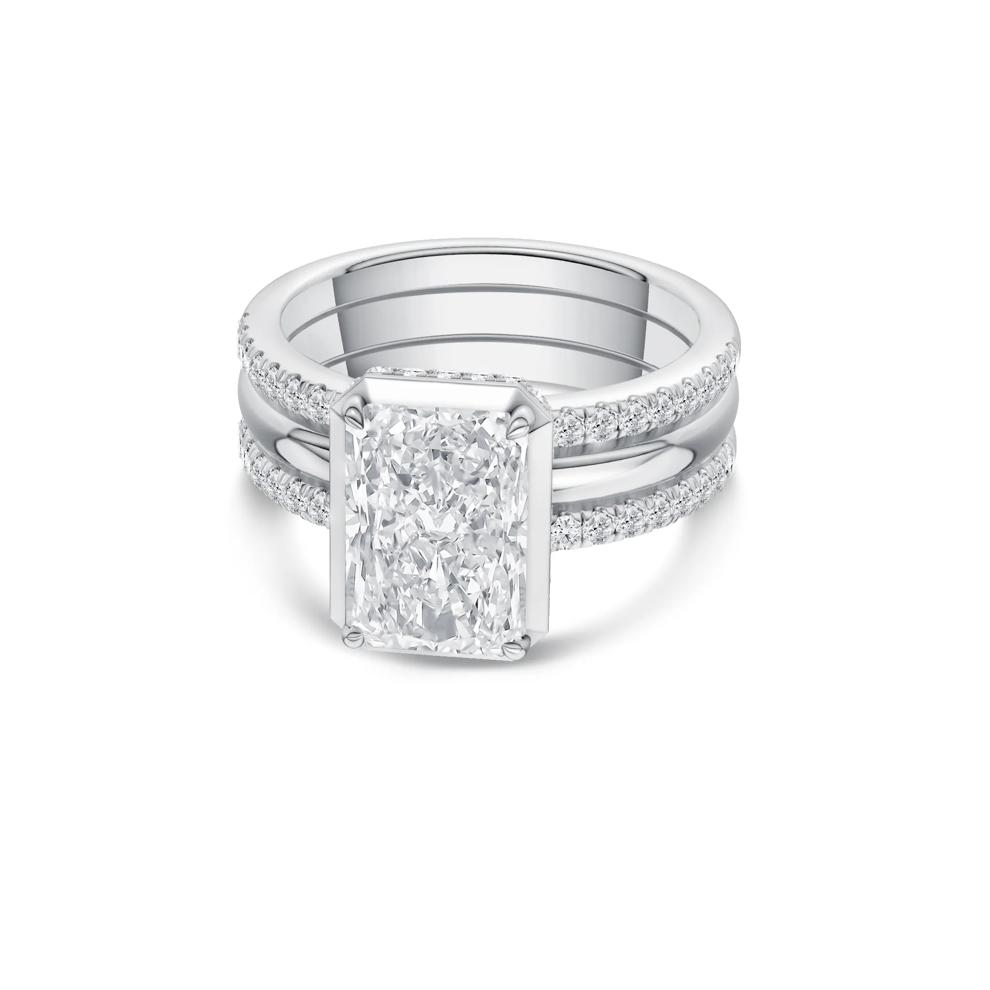 Madison Lab Grown Diamond Radiant-Cut Engagement Set in Platinum (3 ct. tw.) – Image 5 of 5