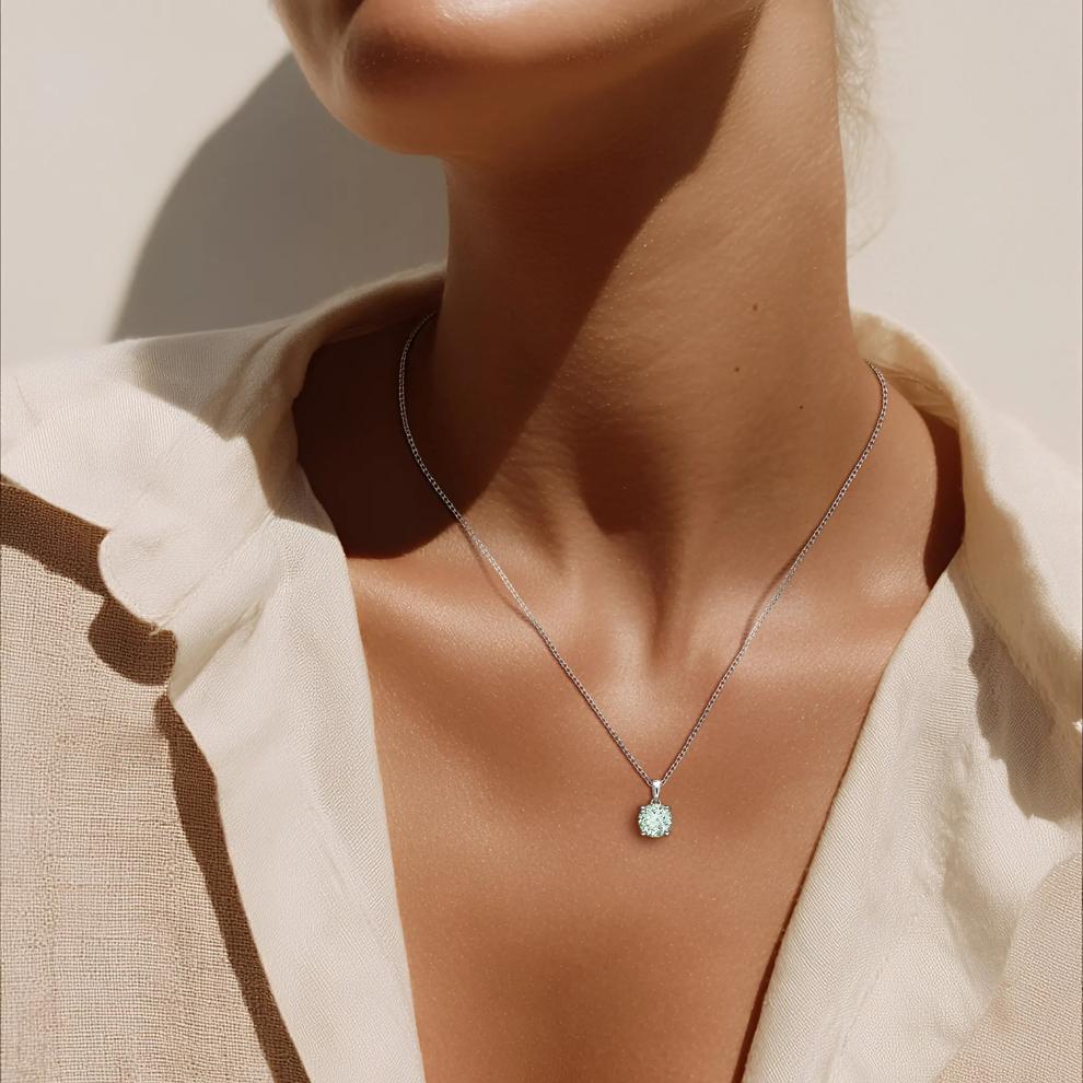Aquamarine Solitaire Pendant in Sterling Silver – Image 4 of 4
