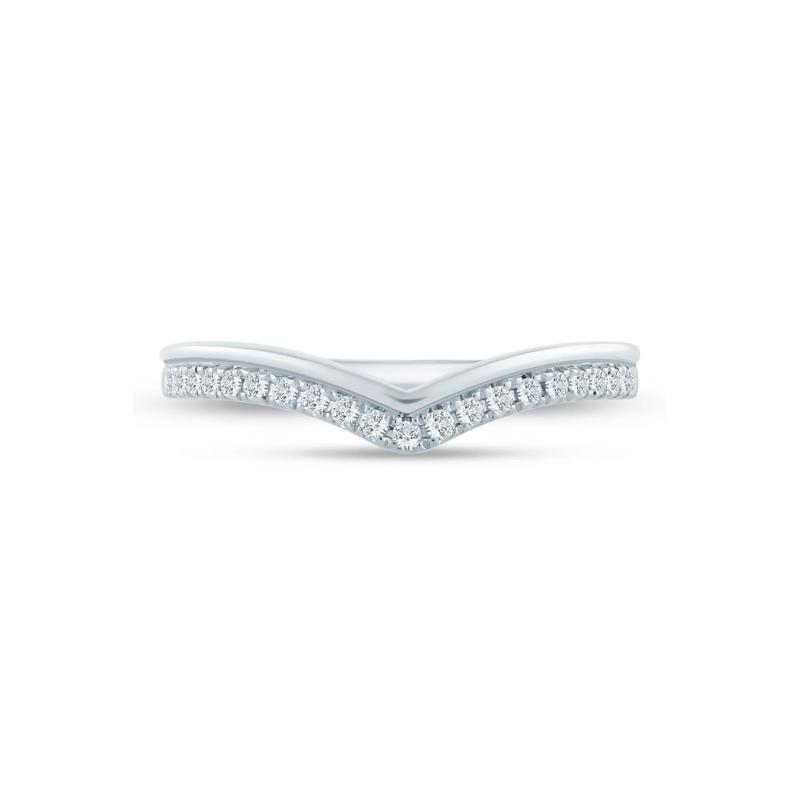 Lab Grown Diamond Contour Band in 14K White Gold &#40;1/7 ct. tw.&#41; – Image 1 of 3