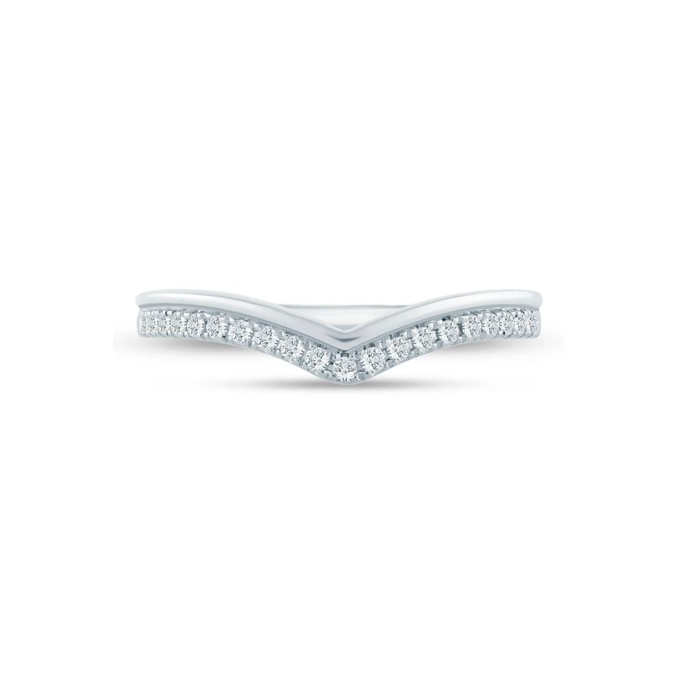 Lab Grown Diamond Contour Band in 14K White Gold (1/7 ct. tw.) – Image 1 of 3