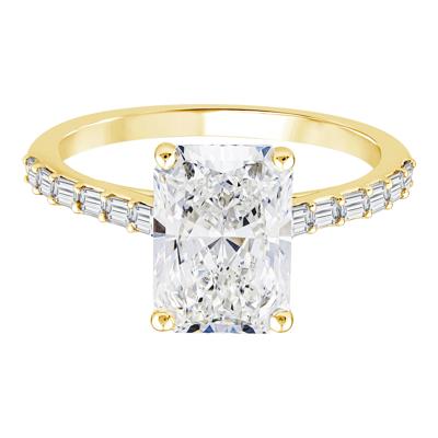 Lab Grown Radiant Diamond Engagement Ring in 14K Yellow Gold (3 1/3 ct. tw.)