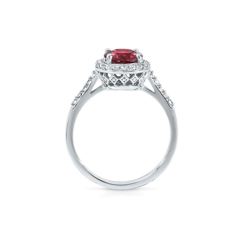 Lab Created Ruby &amp; White Sapphire Ring in 10K White Gold – Image 2 of 3