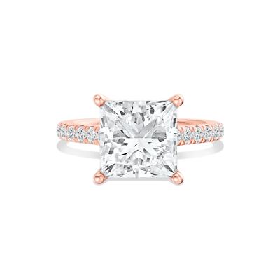 Noreen Lab Grown Diamond Princess-Cut Center Engagement Ring in 14K Rose Gold (4 1/2 ct. tw.)