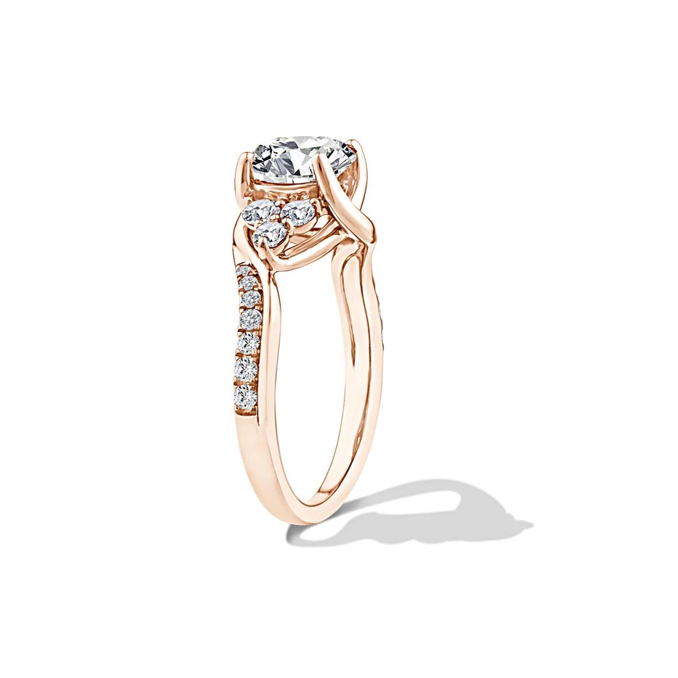 Lab Grown Diamond Round Center Engagement Ring in 10K Rose Gold (2 ct. tw.) – Image 3 of 4