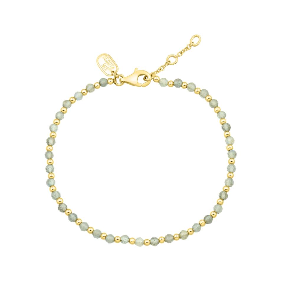 Gray Labradorite Beaded Bracelet in Vermeil, 7.5" – Image 1 of 1