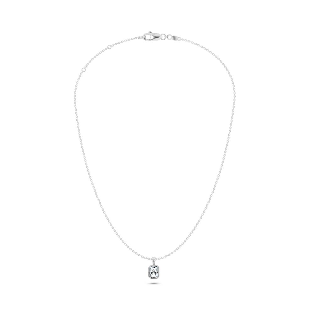 Lab Grown Diamond Radiant Solitaire Pendant in 10K White Gold (2 ct.) – Image 3 of 4