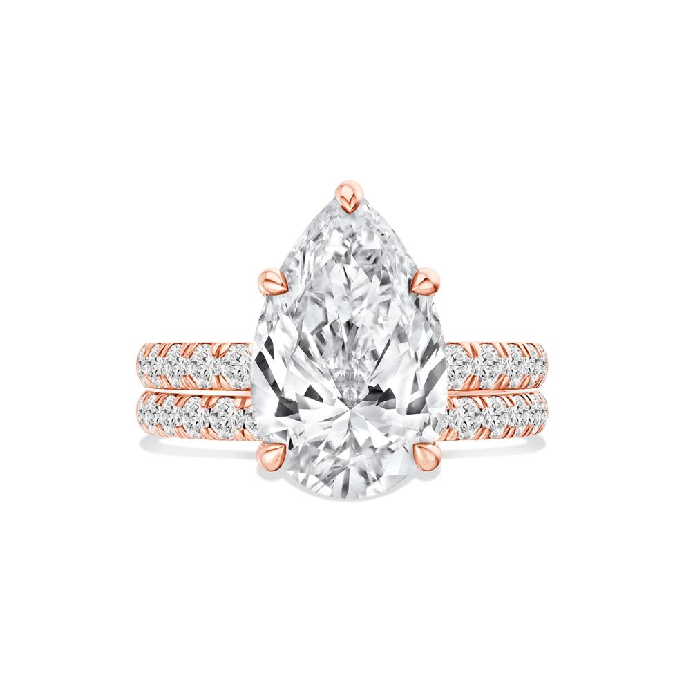 Lab Grown Diamond Pear-Shaped Bridal Set in 14K Rose Gold (5 ct. tw.) – Image 1 of 6