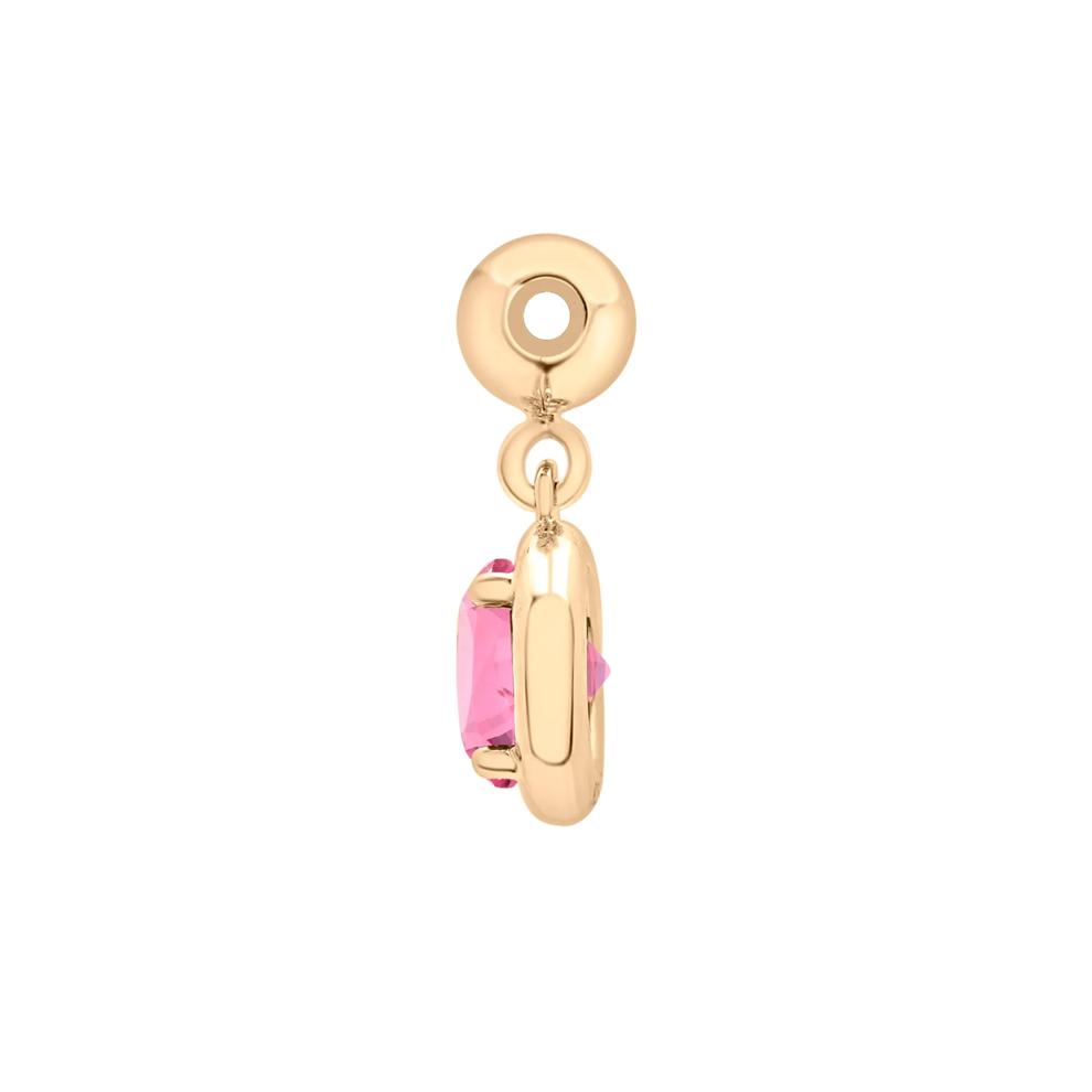 Lab-Created Pink Sapphire Birthstone Bead Charm in Vermeil – Image 2 of 3