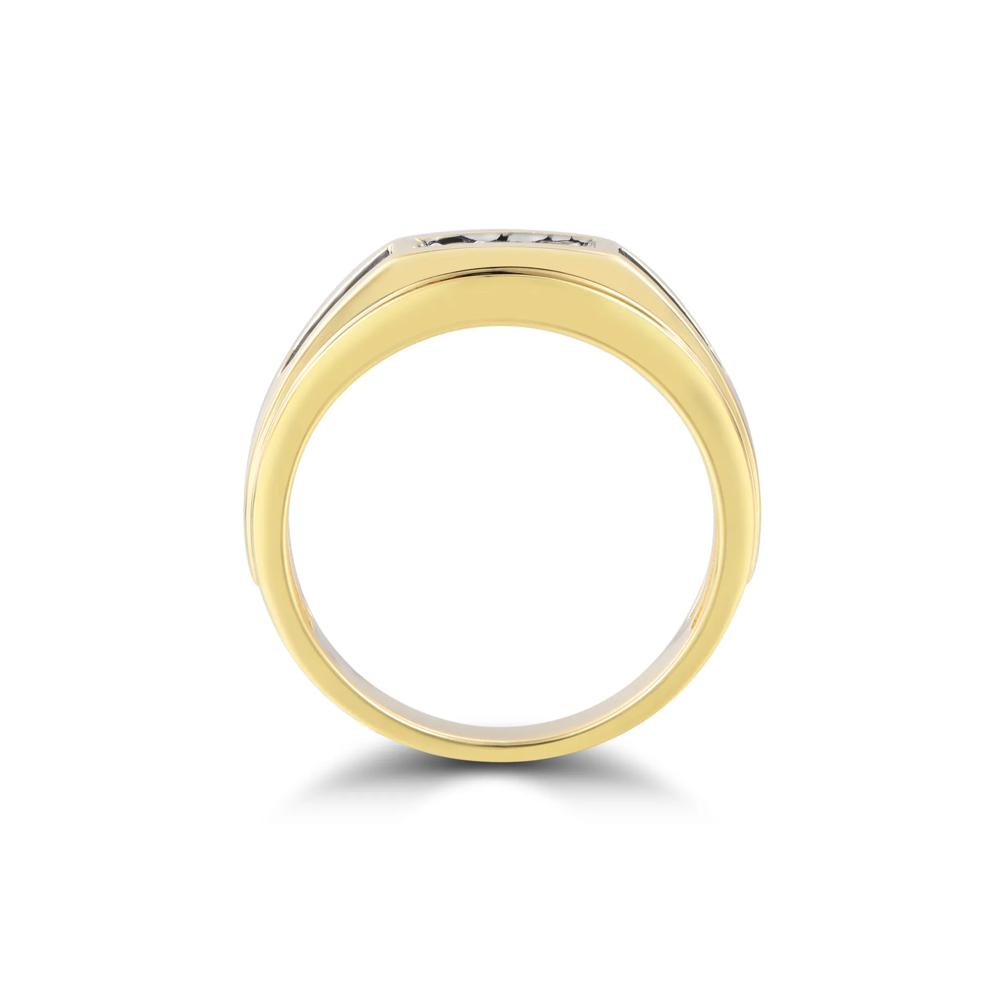 Men&rsquo;s Black and White Diamond Ring in 10K Yellow Gold (1/4 ct. tw.) – Image 2 of 3