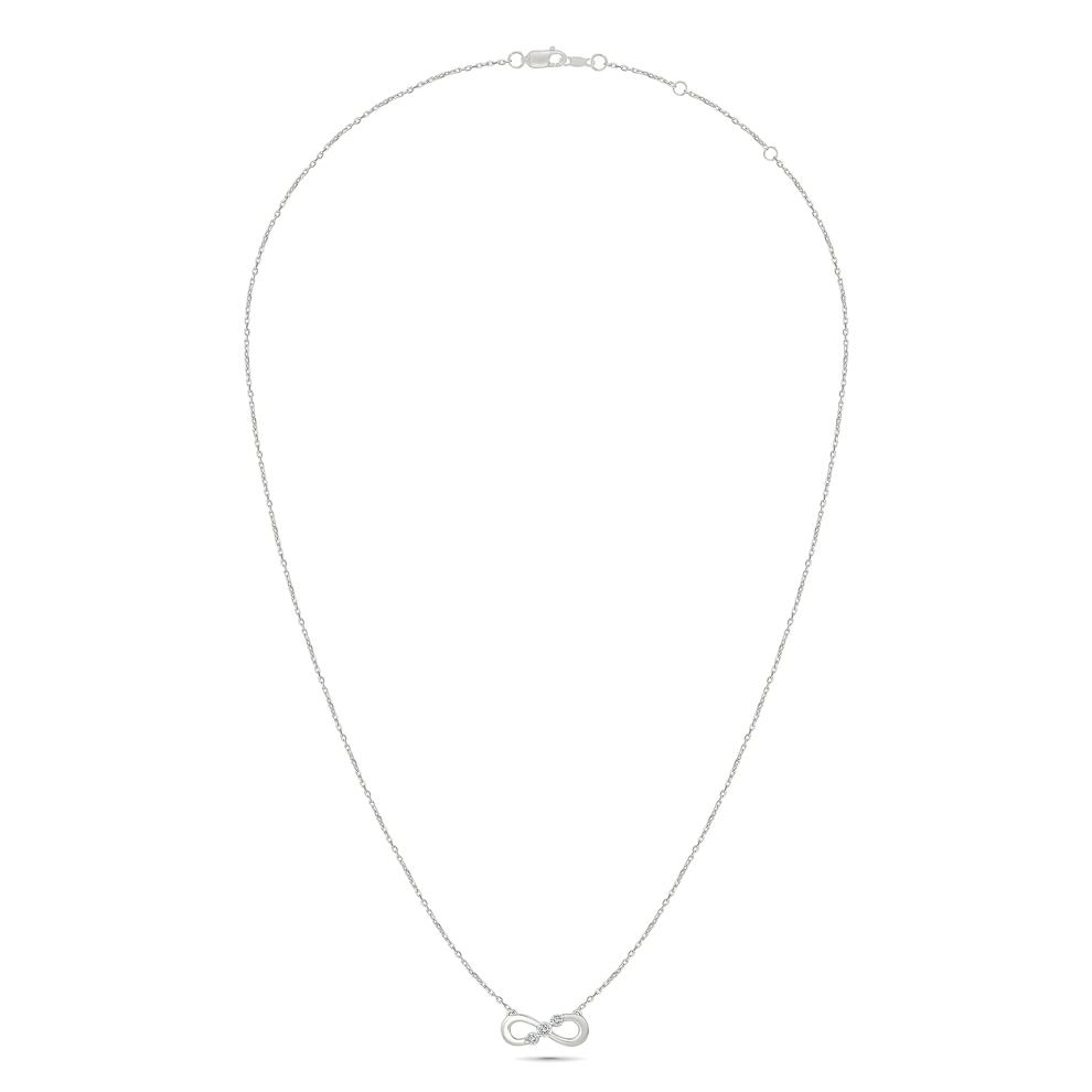 Diamond Infinity Pendant Necklace in Sterling Silver (1/10 ct. tw.) – Image 4 of 4