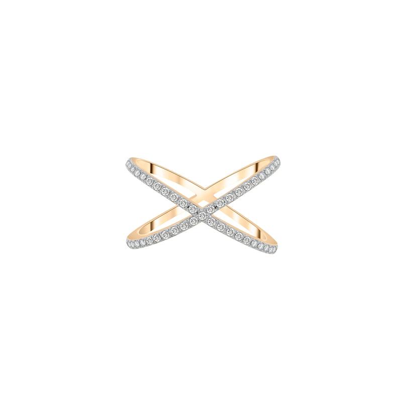 Diamond Crossover Ring in 14K Yellow Gold &#40;1/4 ct. tw.&#41; – Image 1 of 6