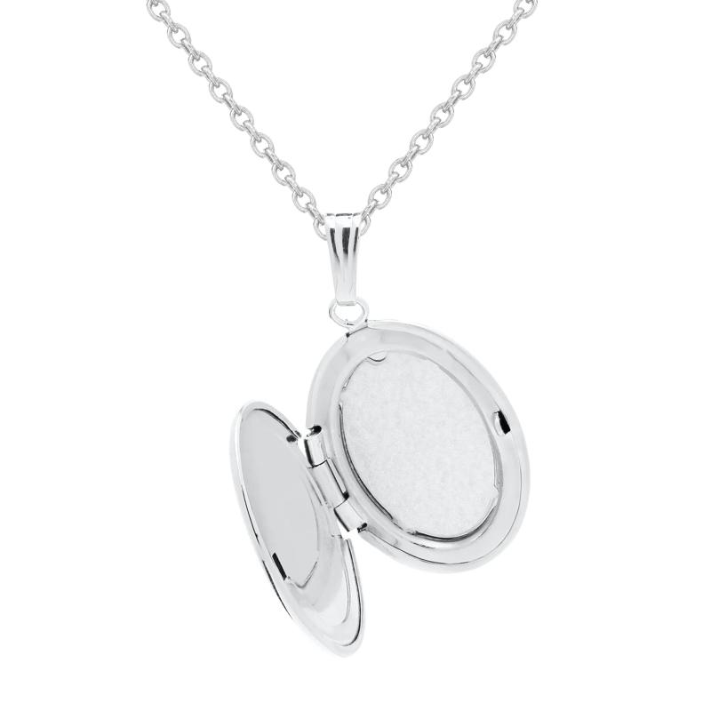 Floral I Love You Oval Locket with White, Yellow and Rose-Tone Sterling Silver – Image 2 of 3