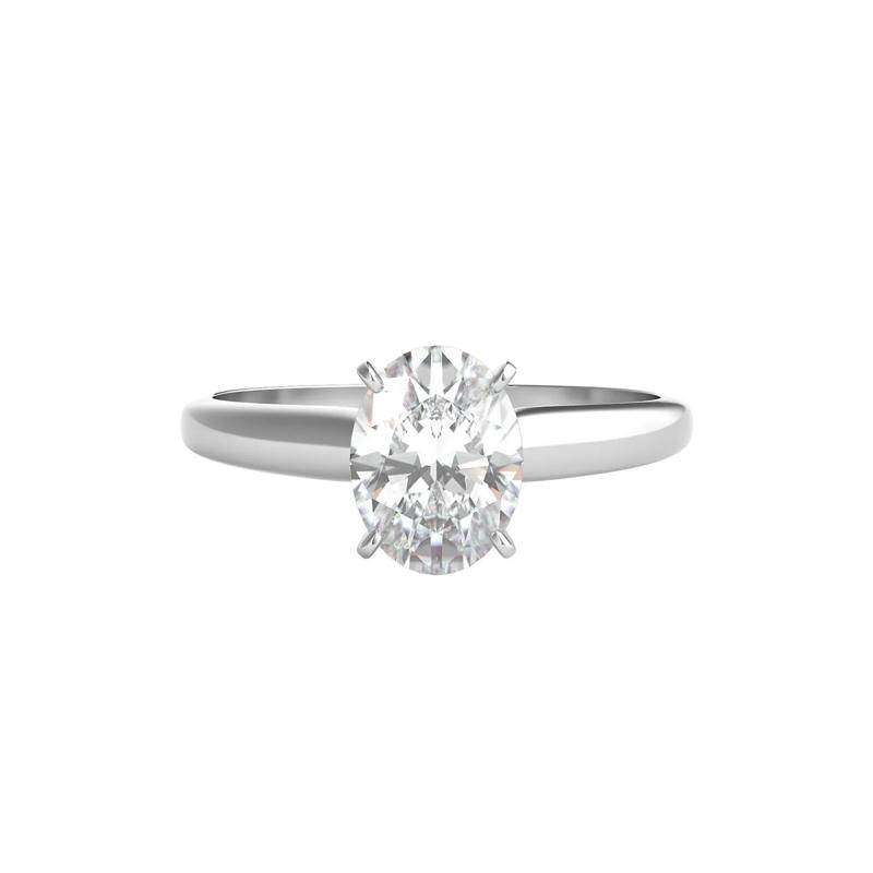 1 ct. tw. Diamond Oval Solitaire Engagement Ring in 14K White Gold – Image 1 of 3